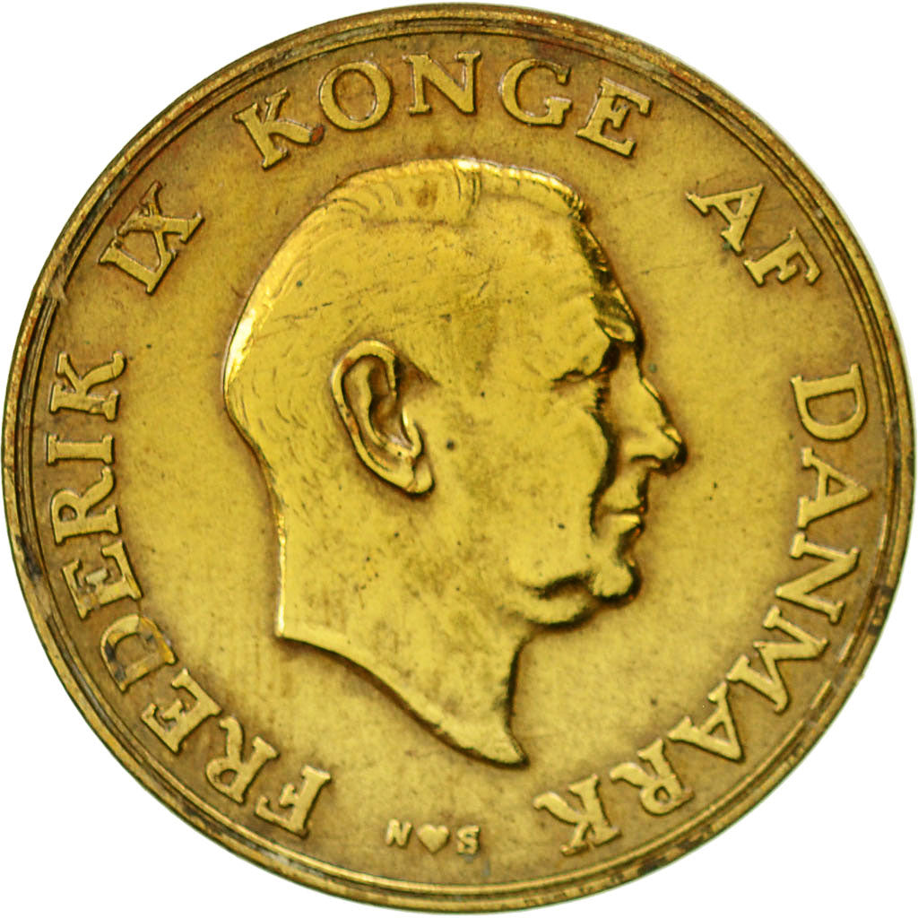 Coin, Denmark, Frederik IX, Krone, 1947, Copenhagen, EF(40-45), Aluminum-Bronze