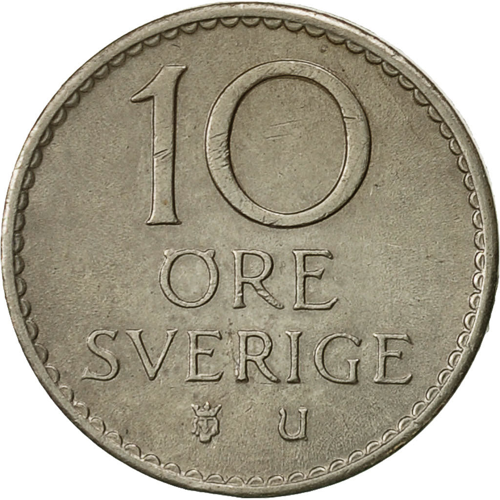Coin, Sweden, Gustaf VI, 10 Öre, 1968, EF(40-45), Copper-nickel, KM:835