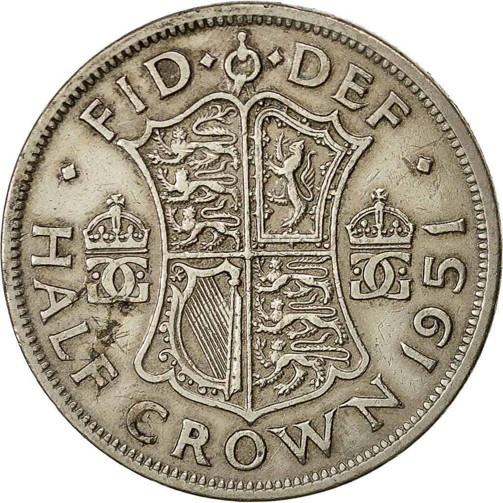 Coin, Great Britain, George VI, 1/2 Crown, 1951, EF(40-45), Copper-nickel