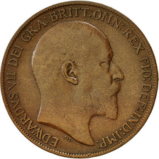 Coin, Great Britain, Edward VII, Penny, 1908, EF(40-45), Bronze, KM:794.2