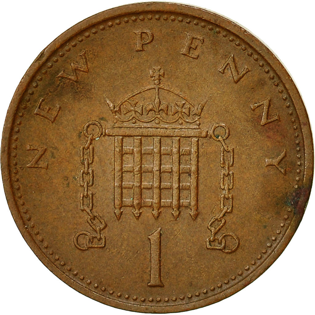 Münze, Großbritannien, Elizabeth II, New Penny, 1975, SS, Bronze, KM:915