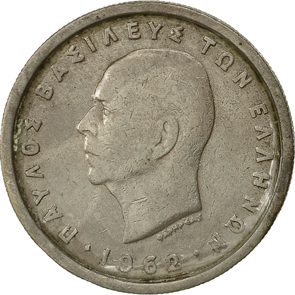 Munten, Griekenland, Paul I, 2 Drachmai, 1962, FR, Copper-nickel, KM:82