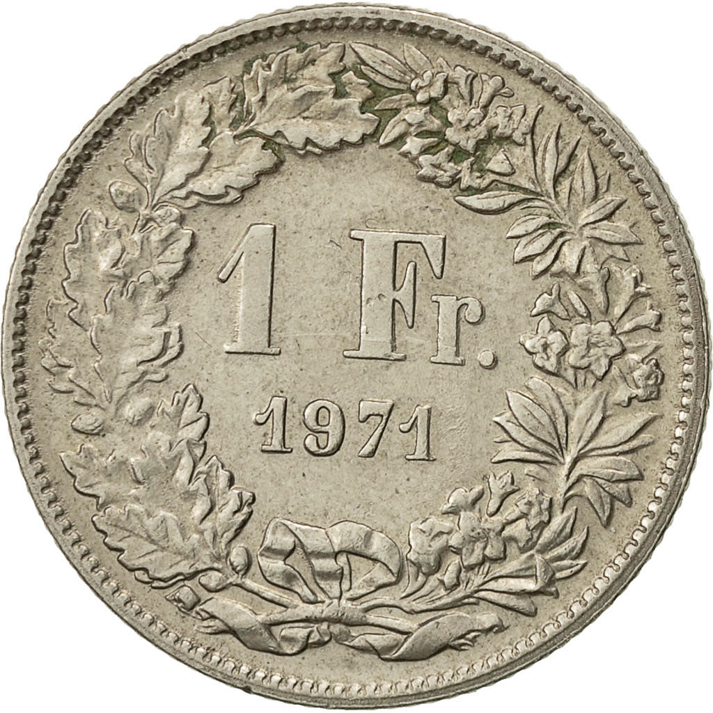 Moneda, Suiza, Franc, 1971, Bern, MBC, Cobre - níquel, KM:24a.1