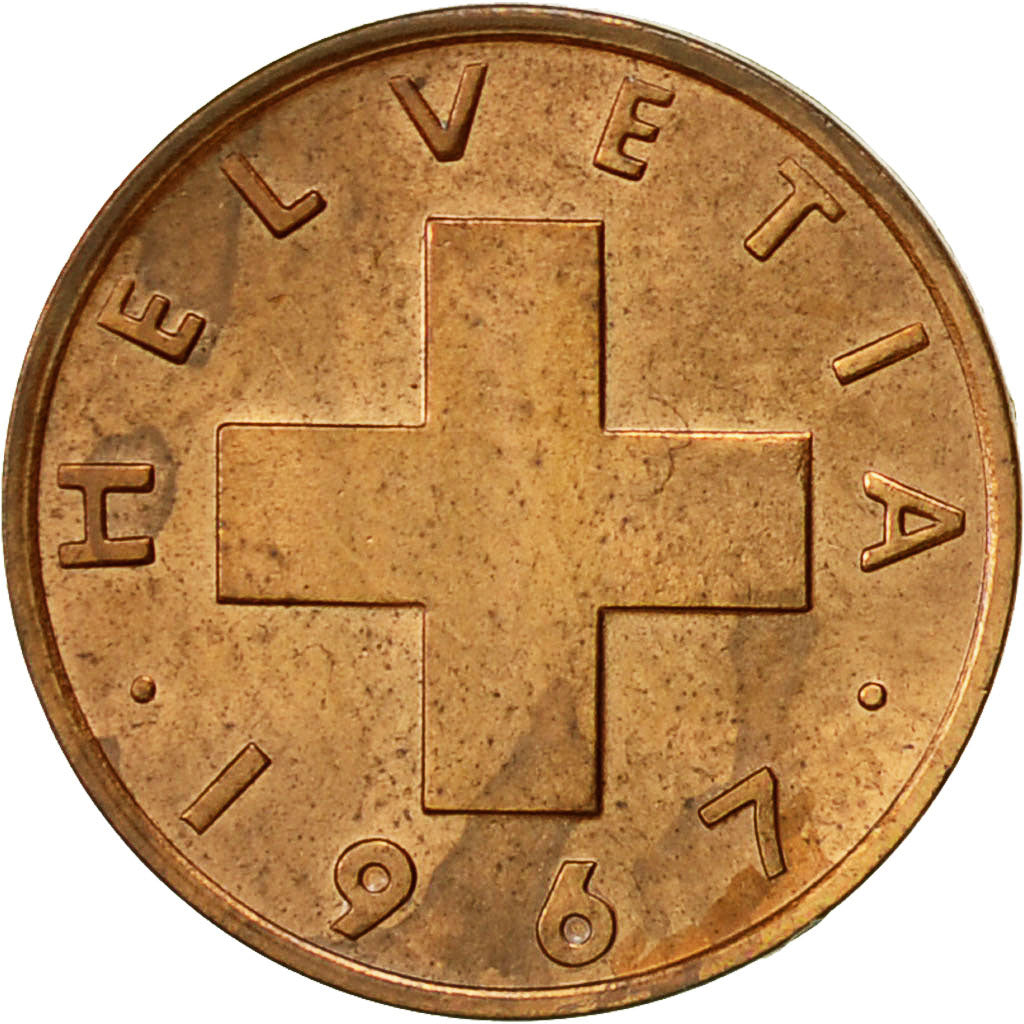 Moneta, Svizzera, Rappen, 1967, Bern, BB, Bronzo, KM:46