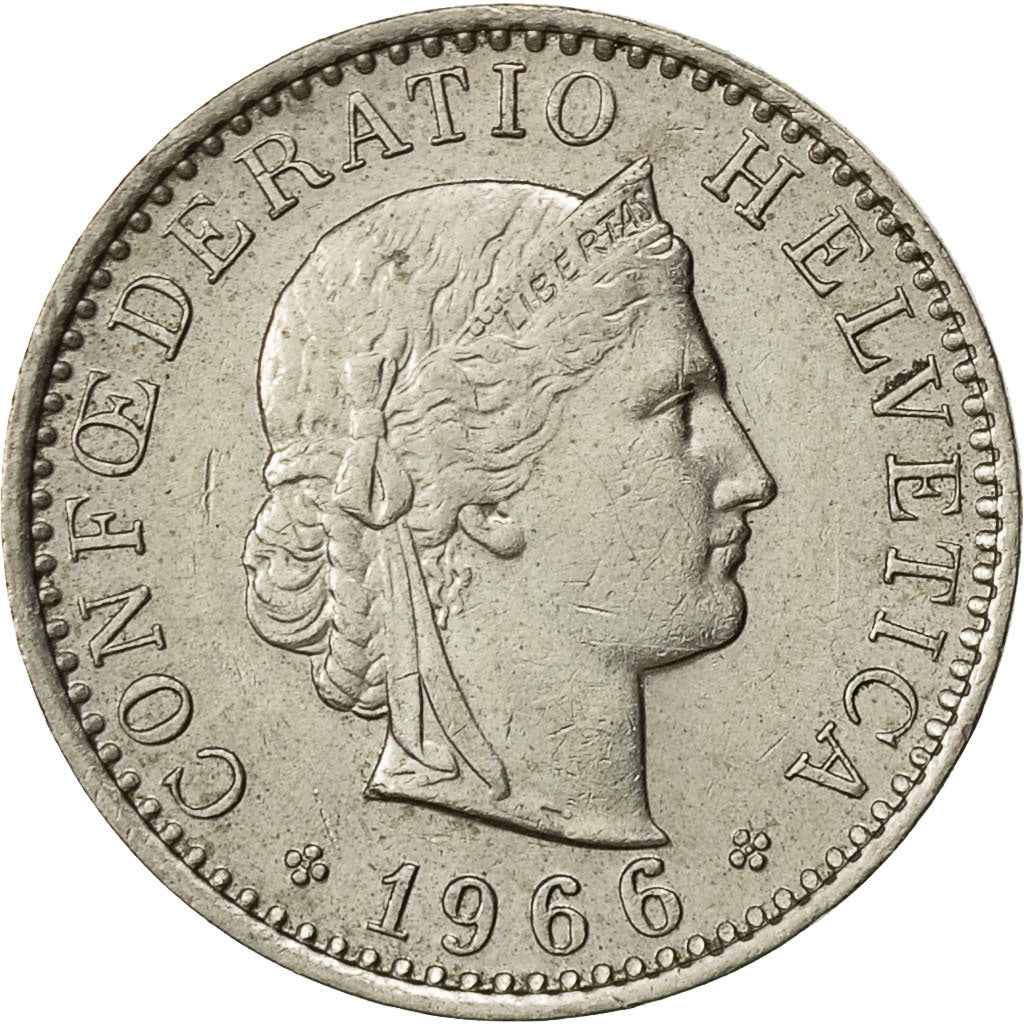 Moneta, Svizzera, 20 Rappen, 1966, Bern, BB, Rame-nichel, KM:29a