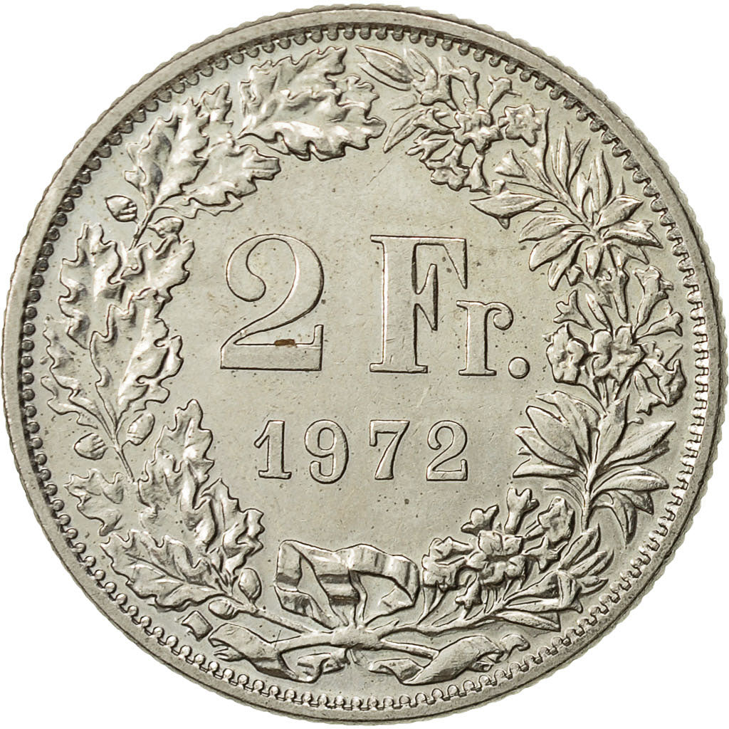 Monnaie, Suisse, 2 Francs, 1972, Bern, TTB, Copper-nickel, KM:21a.1