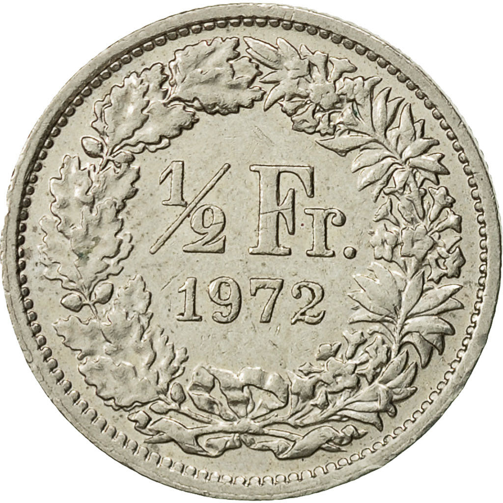 Monnaie, Suisse, 1/2 Franc, 1972, Bern, TTB+, Copper-nickel, KM:23a.1