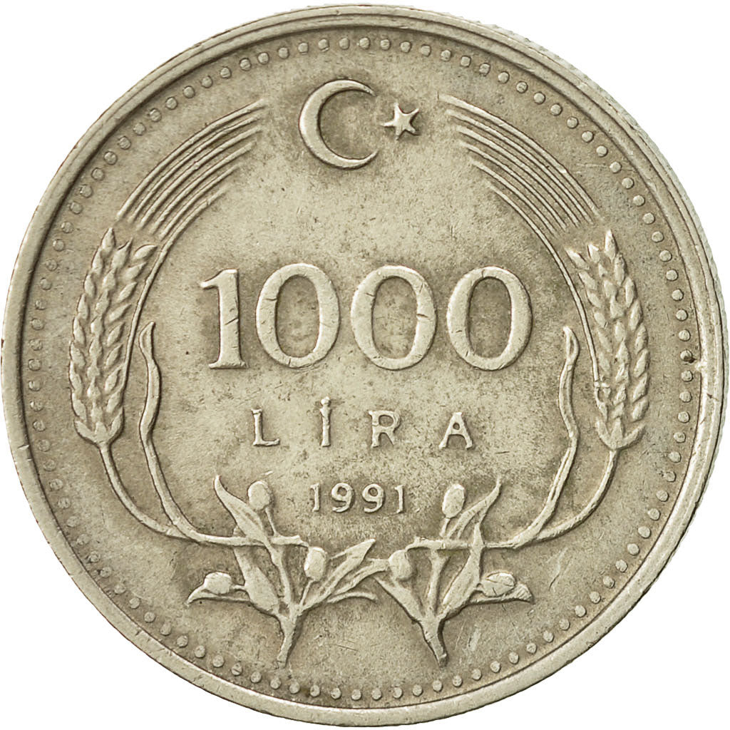 Monnaie, Turquie, 1000 Lira, 1991, TTB, Nickel-brass, KM:997