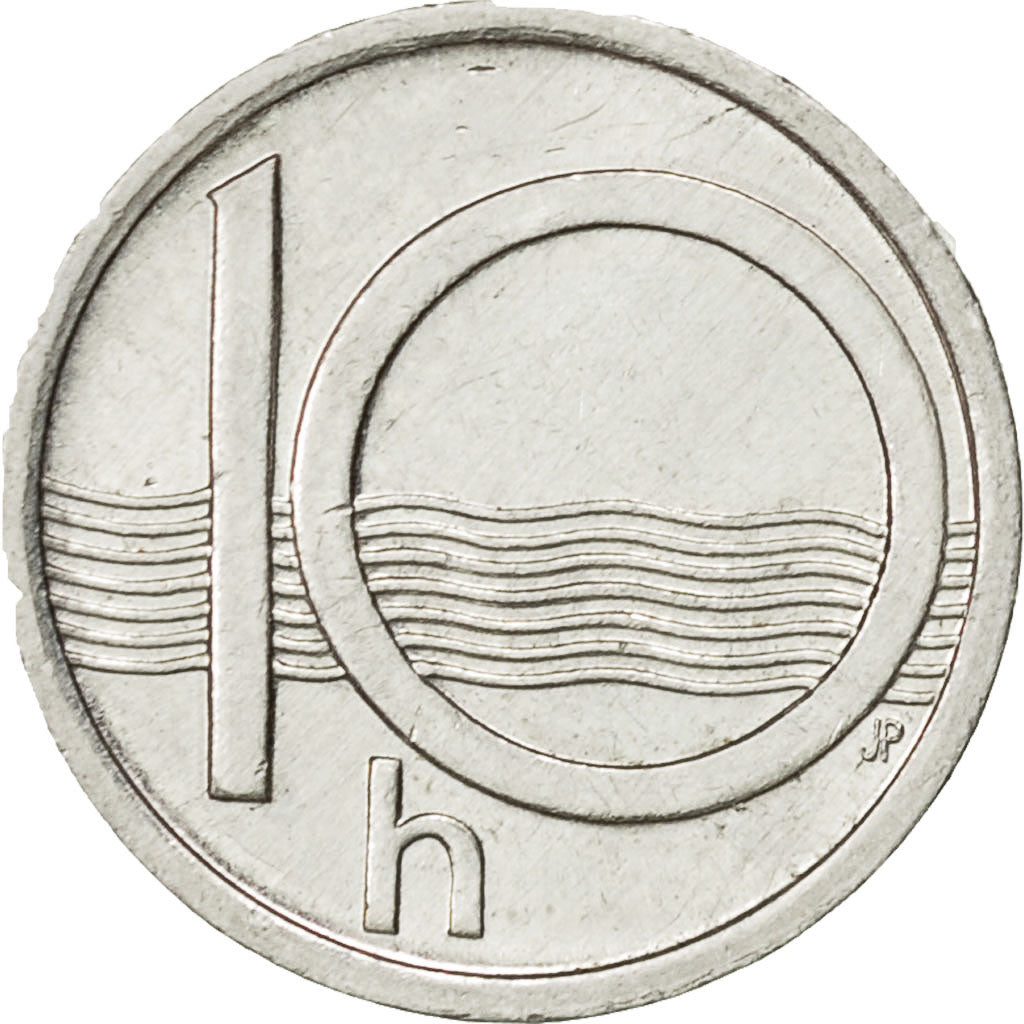 Moneta, Repubblica Ceca, 10 Haleru, 1999, BB+, Alluminio, KM:6