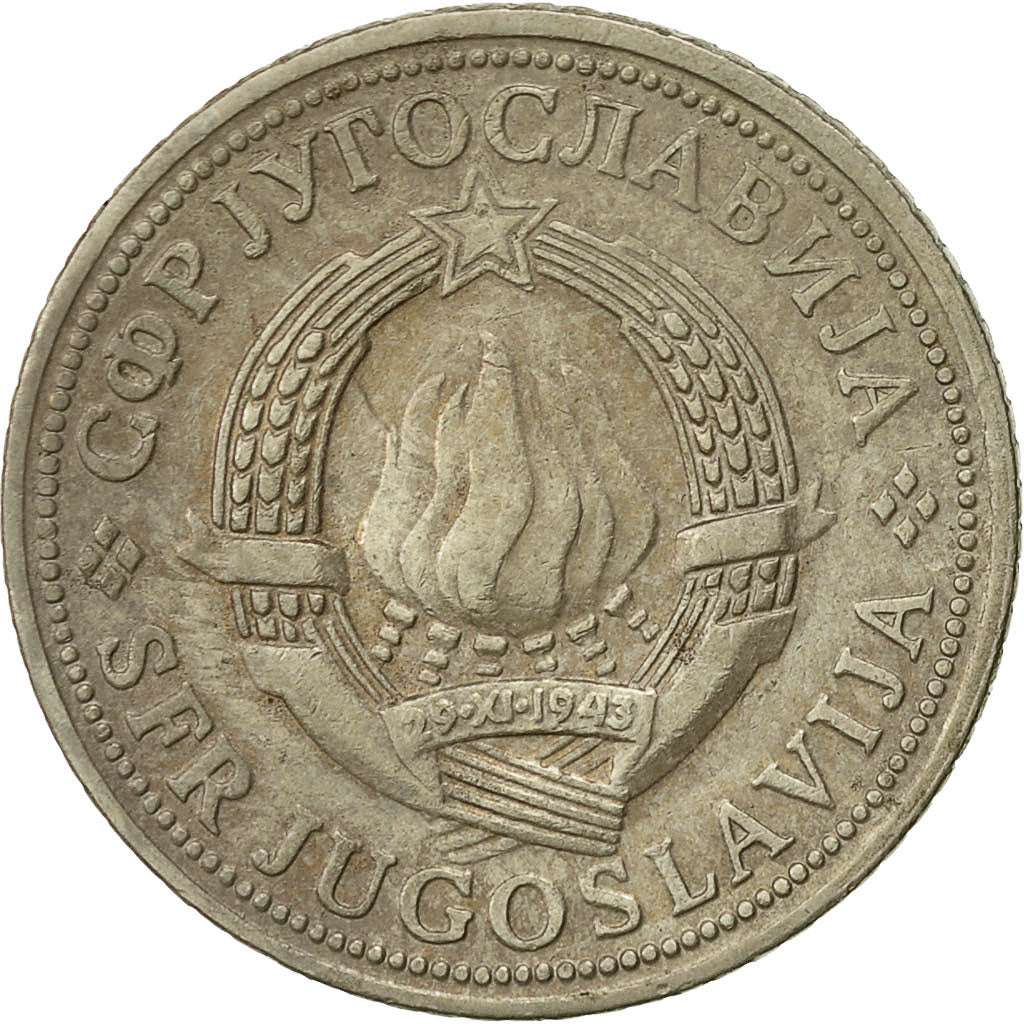 Coin, Yugoslavia, 2 Dinara, 1977, EF(40-45), Copper-Nickel-Zinc, KM:57