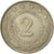 Coin, Yugoslavia, 2 Dinara, 1977, EF(40-45), Copper-Nickel-Zinc, KM:57