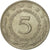 Moneta, Jugosławia, 5 Dinara, 1975, EF(40-45), Miedź-Nikiel-Cynk, KM:58
