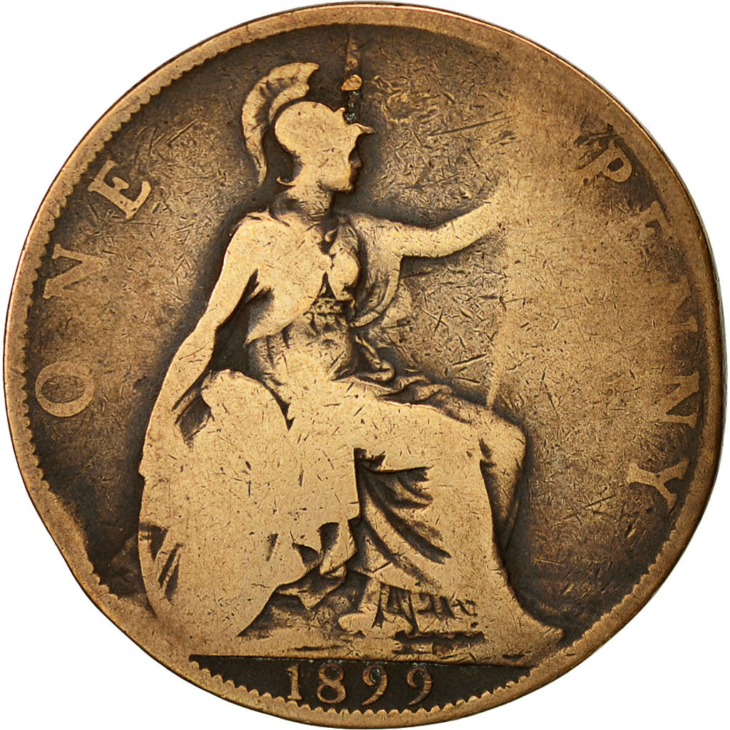 Moneda, Gran Bretaña, Victoria, Penny, 1899, BC, Bronce, KM:790