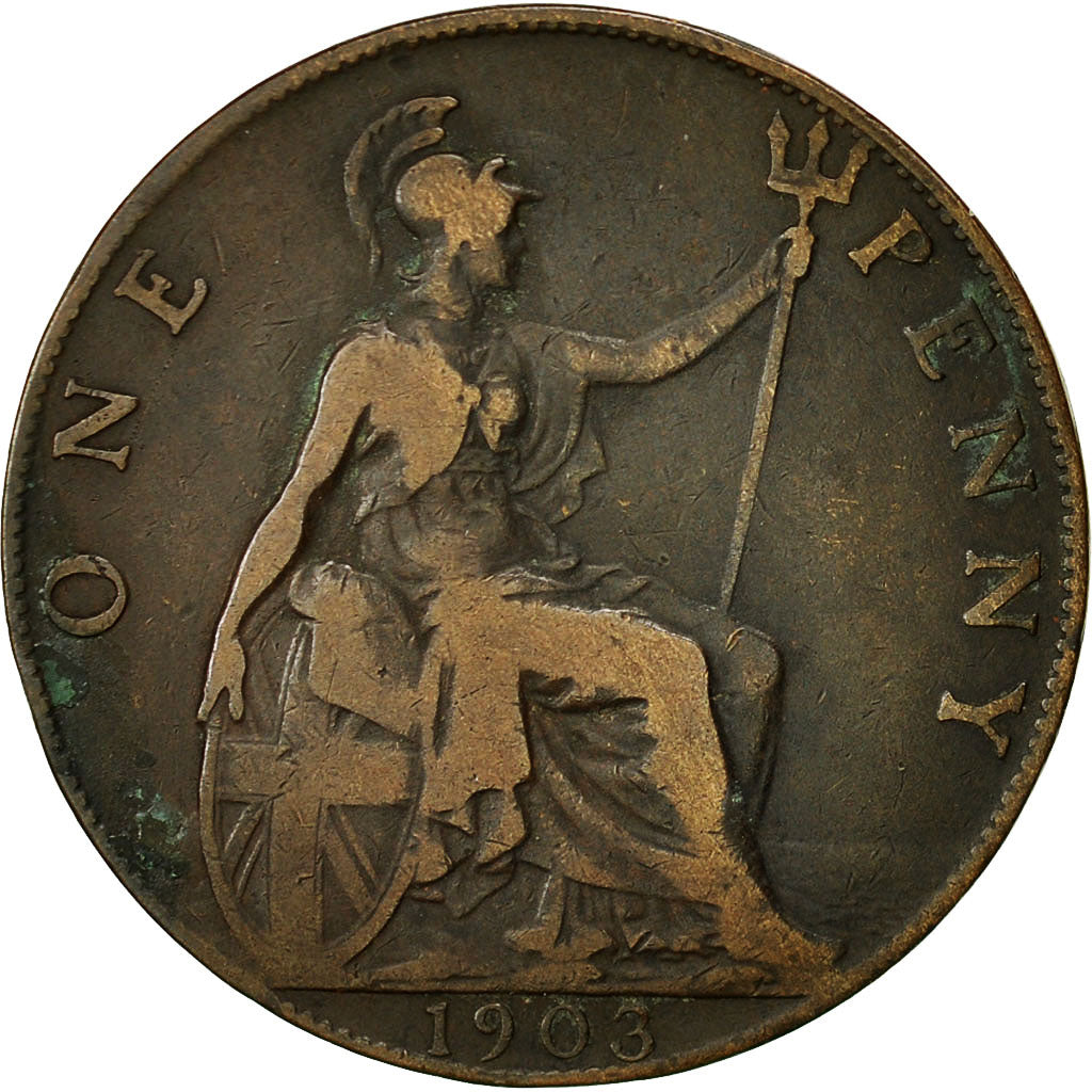 Monnaie, Grande-Bretagne, Edward VII, Penny, 1903, B+, Bronze, KM:794.2