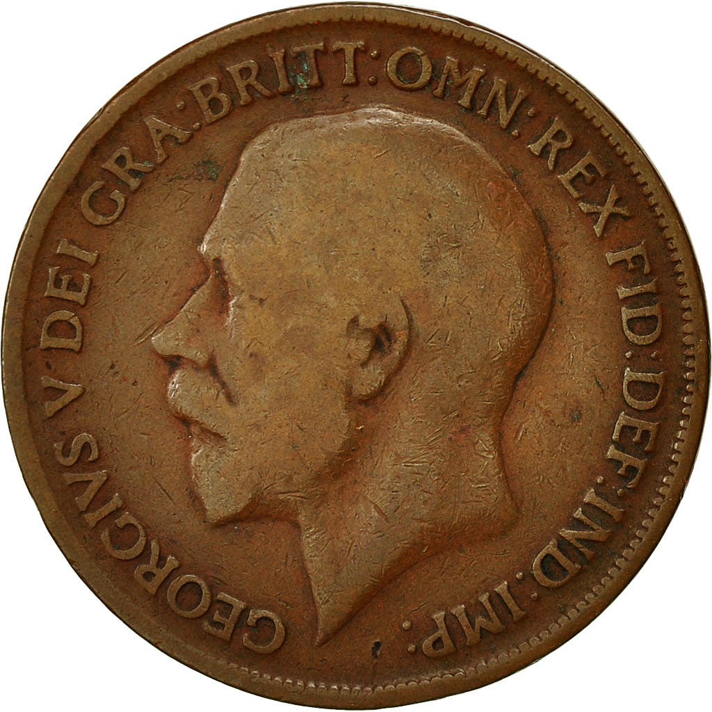 Coin, Great Britain, George V, Penny, 1919, F(12-15), Bronze, KM:810
