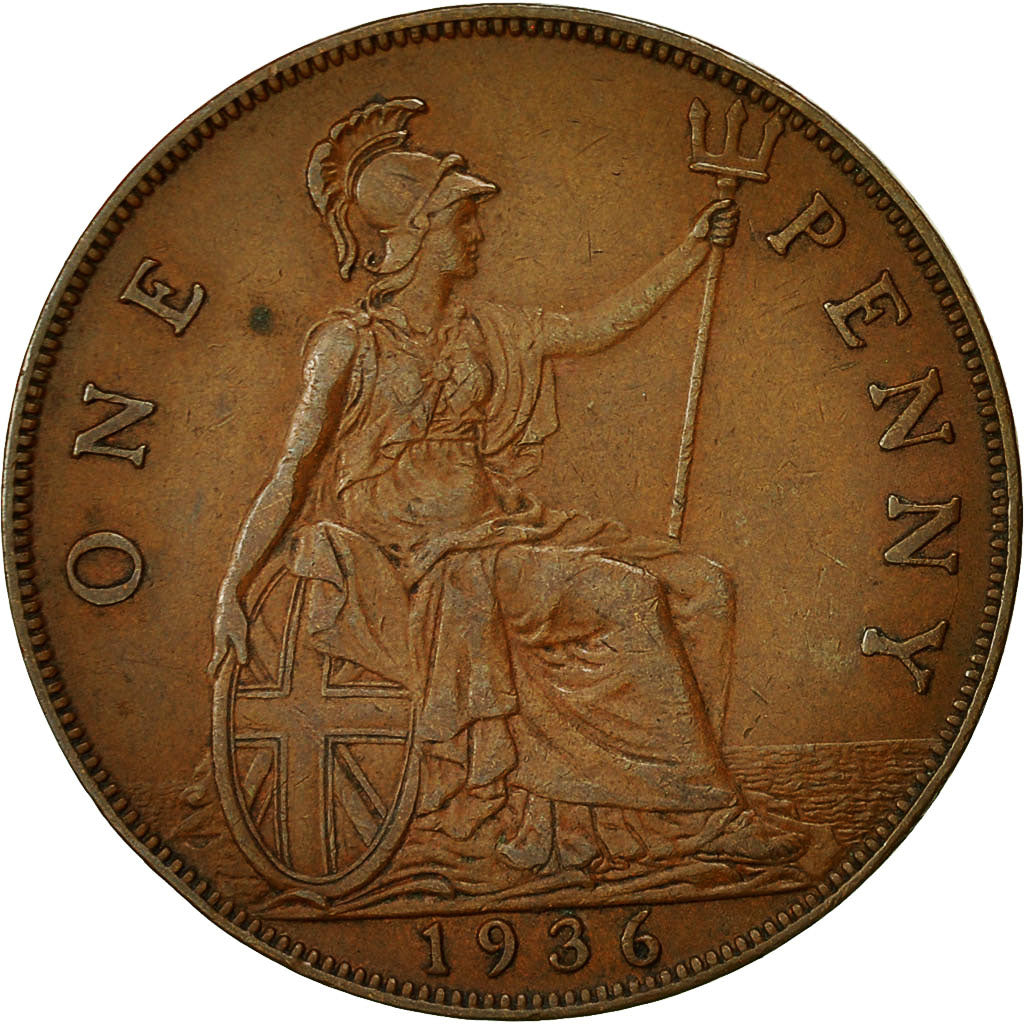 Monnaie, Grande-Bretagne, George V, Penny, 1936, TTB, Bronze, KM:838