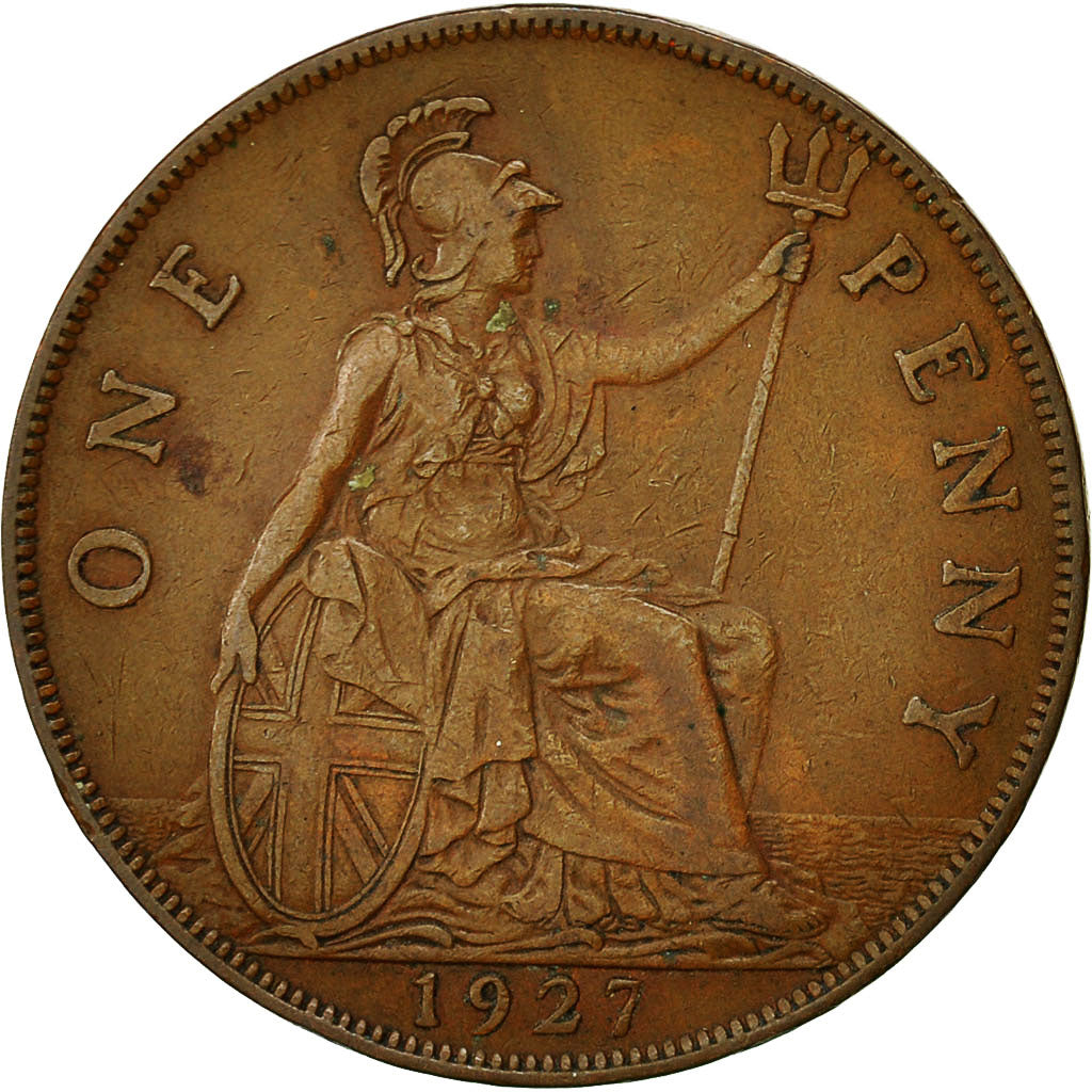 Monnaie, Grande-Bretagne, George V, Penny, 1927, TTB, Bronze, KM:826