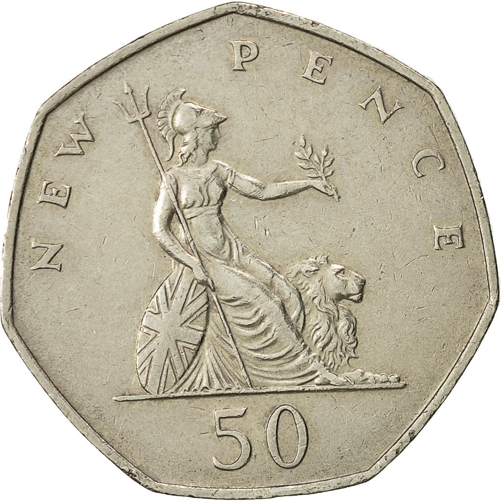 Monnaie, Grande-Bretagne, Elizabeth II, 50 New Pence, 1969, TTB, Copper-nickel