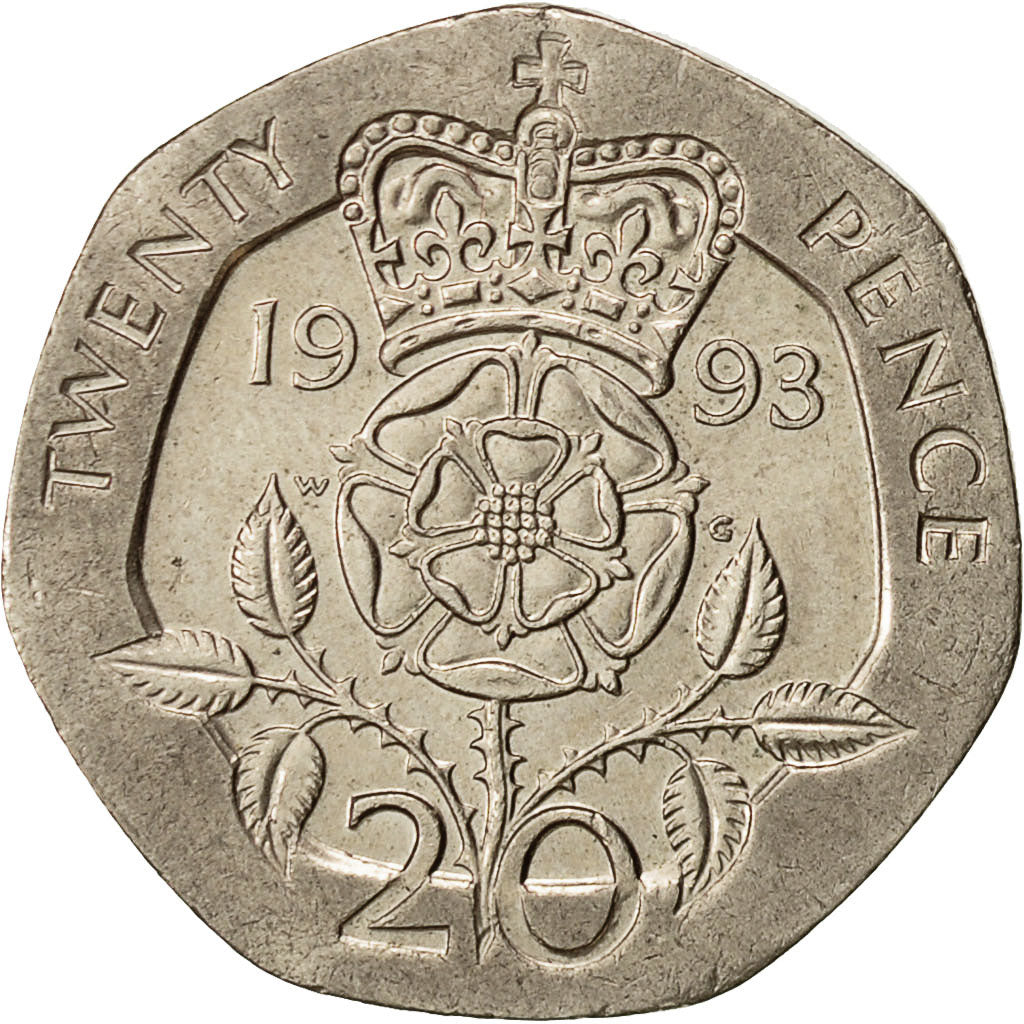 Monnaie, Grande-Bretagne, Elizabeth II, 20 Pence, 1993, TTB, Copper-nickel