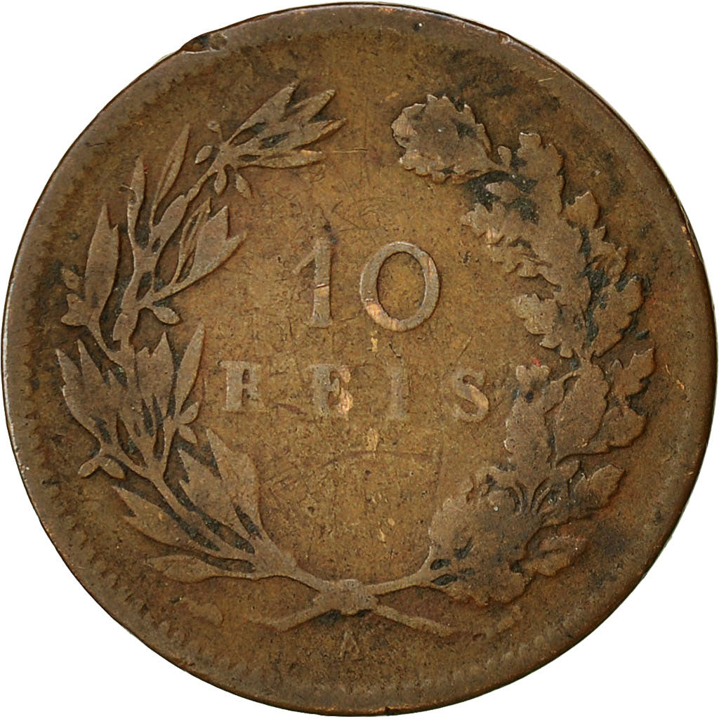 Munten, Portugal, Carlos I, 10 Reis, 1891, Portugal Mint, Paris, FR, Bronze