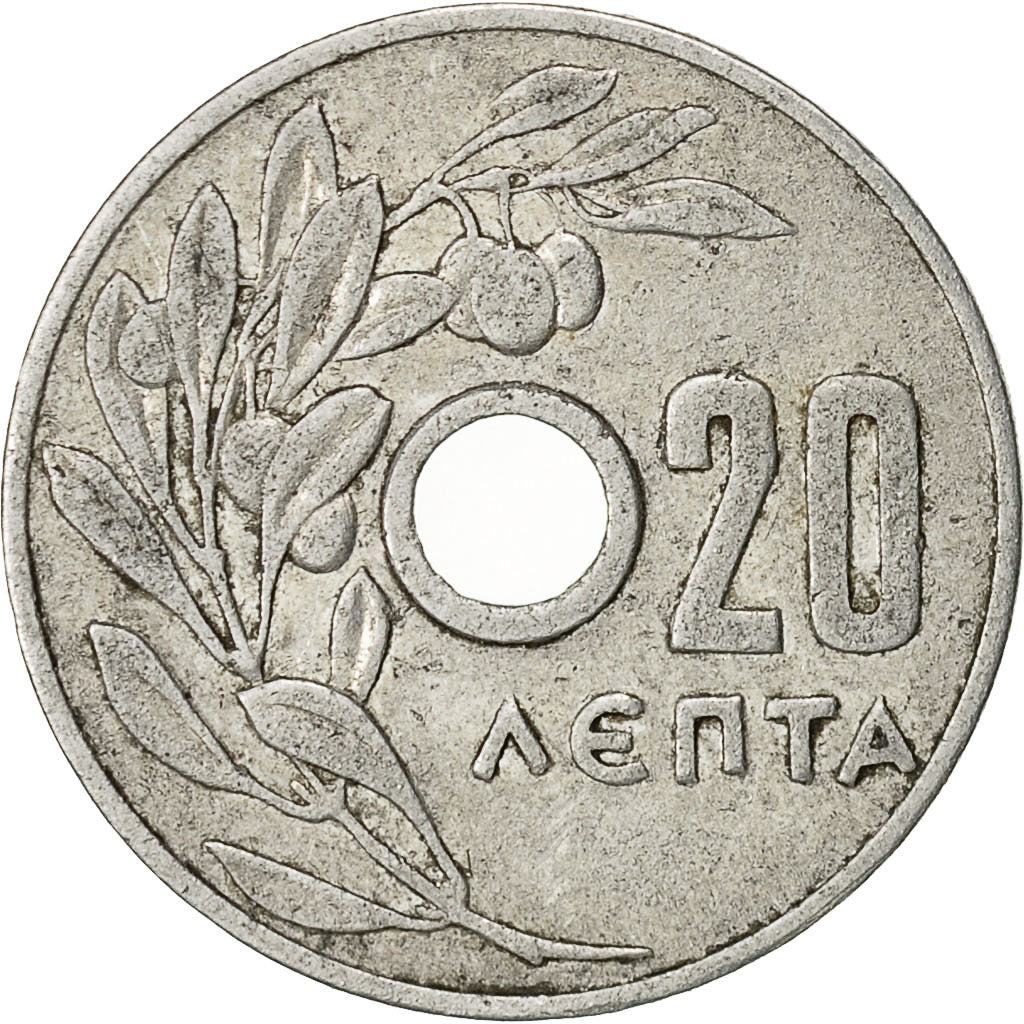 Munten, Griekenland, 20 Lepta, 1954, FR, Aluminium, KM:79