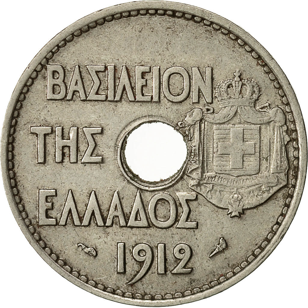 Coin, Greece, George I, 20 Lepta, 1912, EF(40-45), Nickel, KM:64