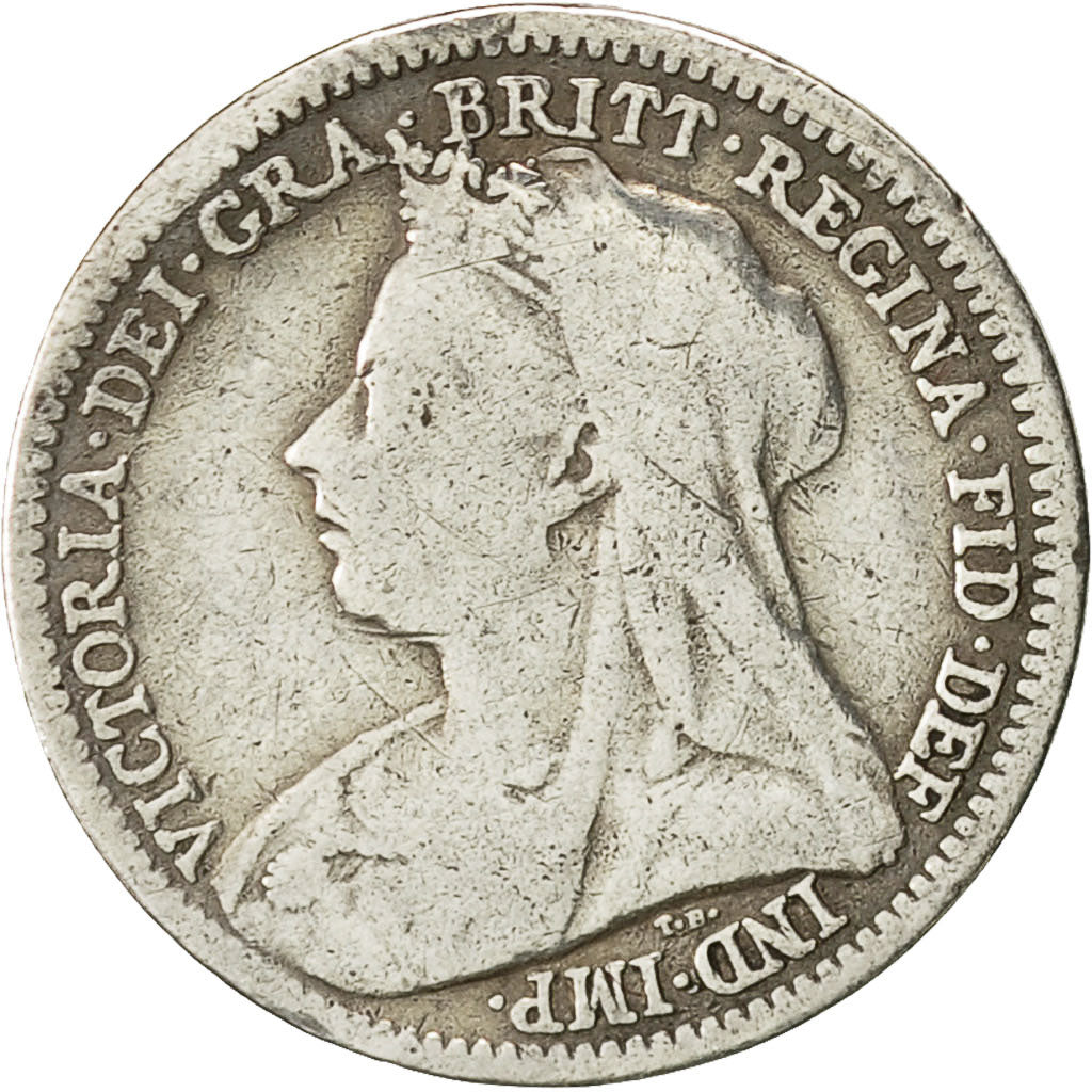 Coin, Great Britain, Victoria, 3 Pence, 1900, VF(20-25), Silver, KM:777