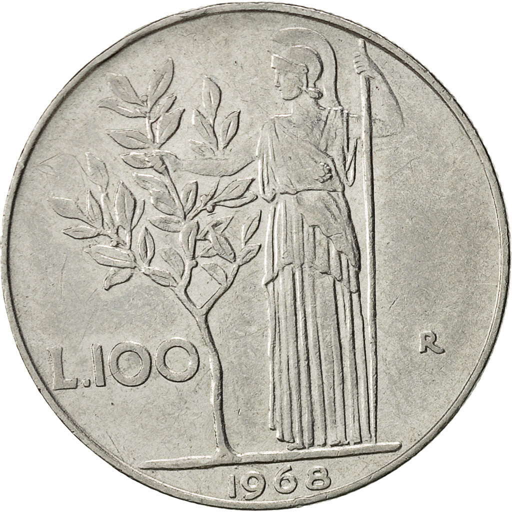 Coin, Italy, 100 Lire, 1968, Rome, EF(40-45), Stainless Steel, KM:96.1