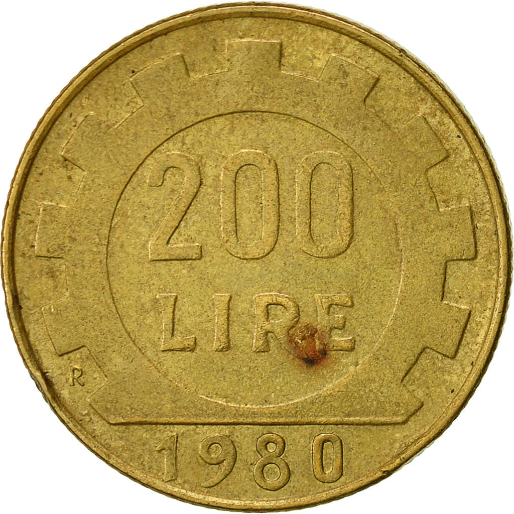 Monnaie, Italie, 200 Lire, 1980, Rome, TTB, Aluminum-Bronze, KM:105