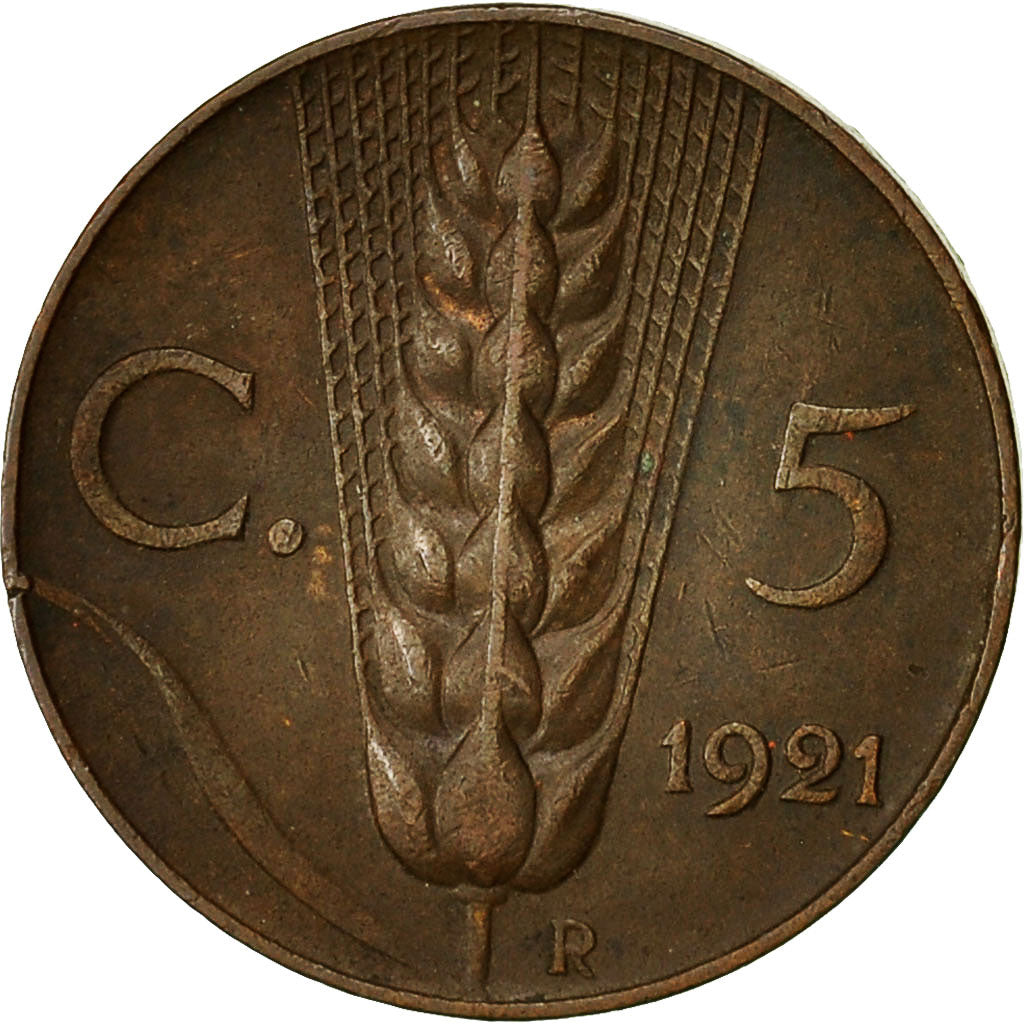 Monnaie, Italie, Vittorio Emanuele III, 5 Centesimi, 1921, Rome, TTB, Bronze