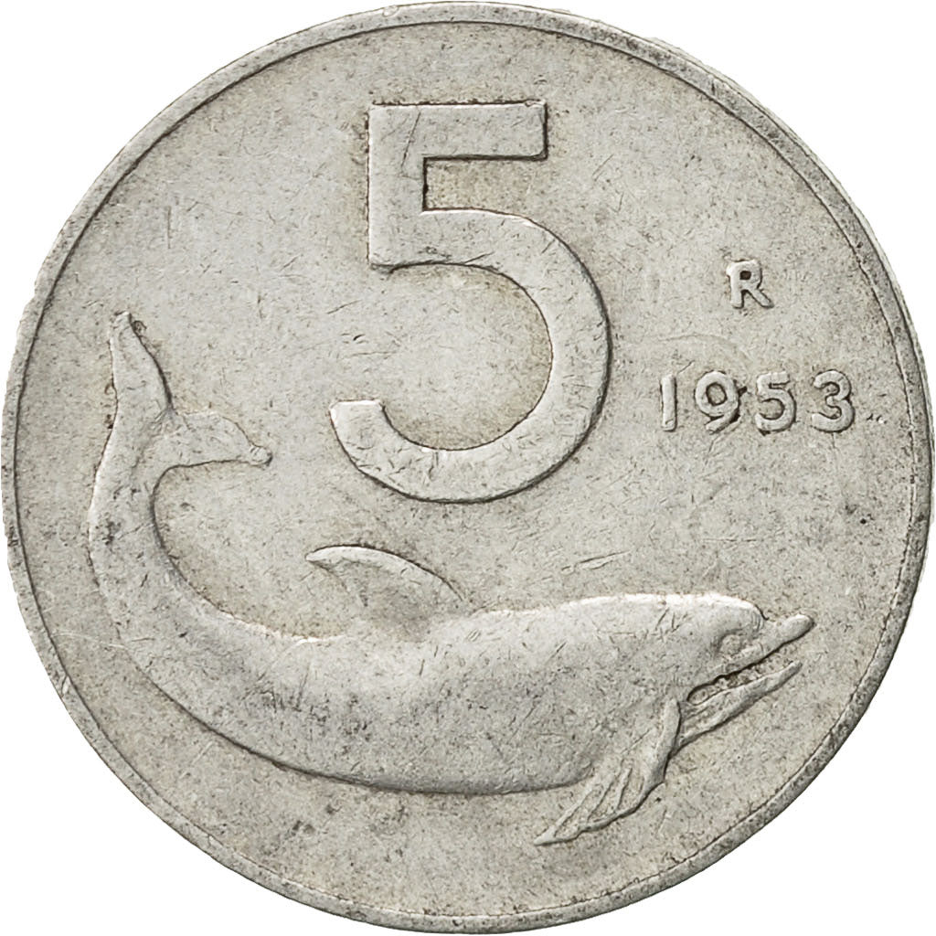Monnaie, Italie, 5 Lire, 1953, Rome, TTB, Aluminium, KM:92