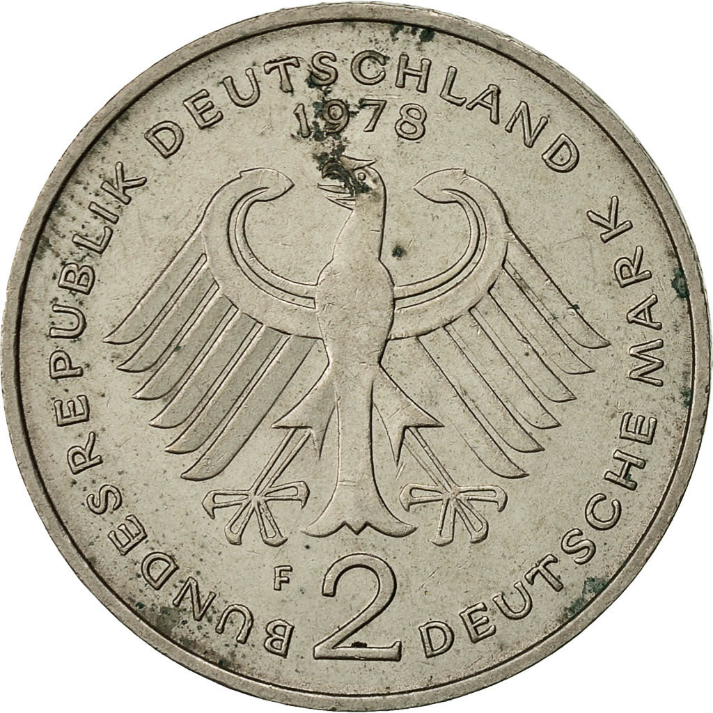 Coin, GERMANY - FEDERAL REPUBLIC, 2 Mark, 1978, Stuttgart, EF(40-45)