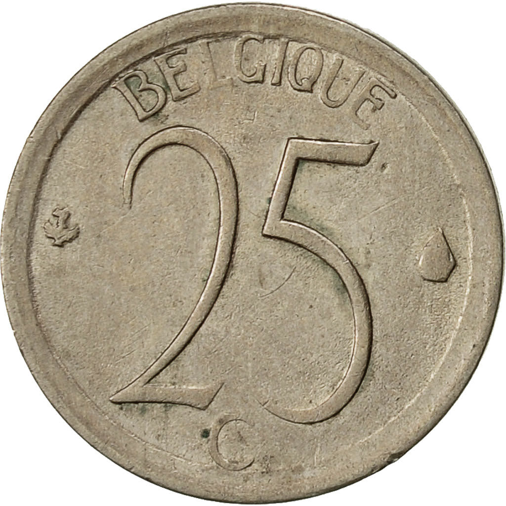 Moneta, Belgio, 25 Centimes, 1968, Brussels, BB, Rame-nichel, KM:153.1