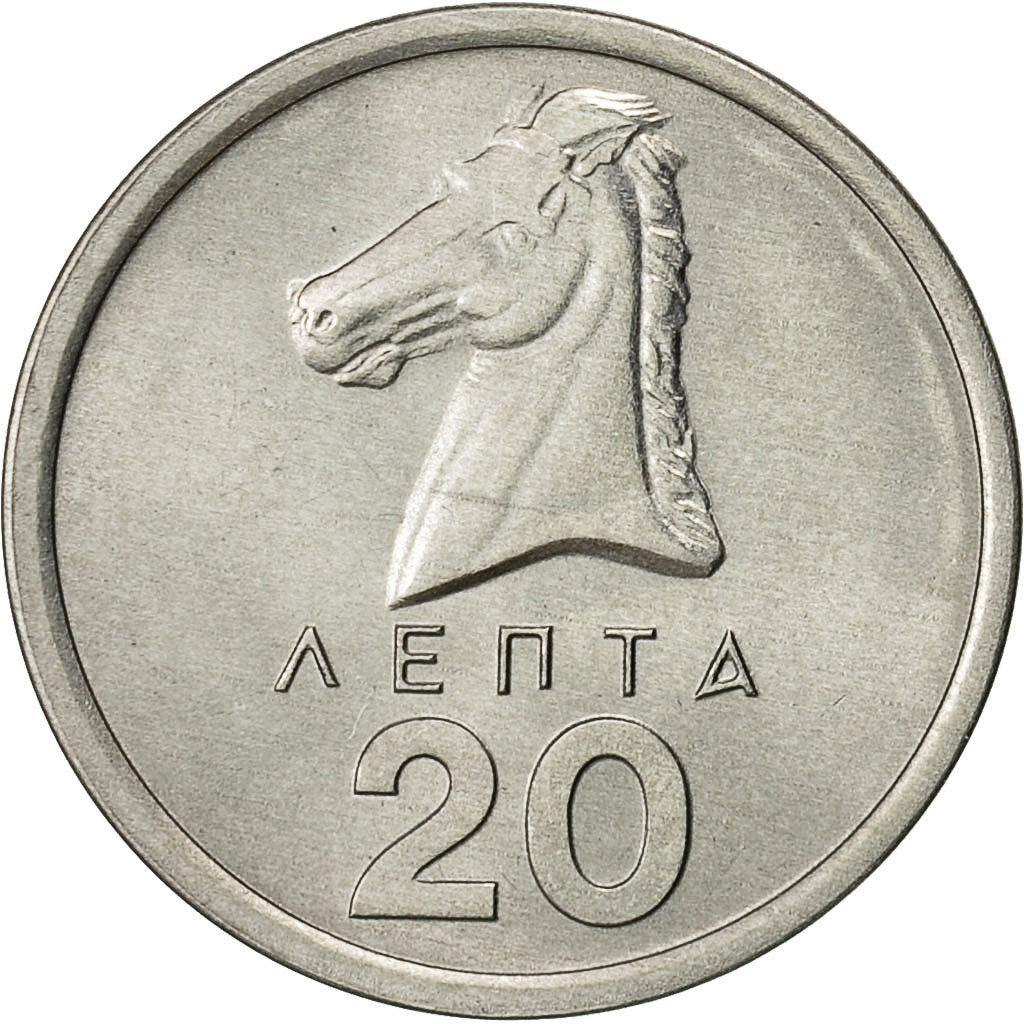 Coin, Greece, 20 Lepta, 1976, AU(55-58), Aluminum, KM:114