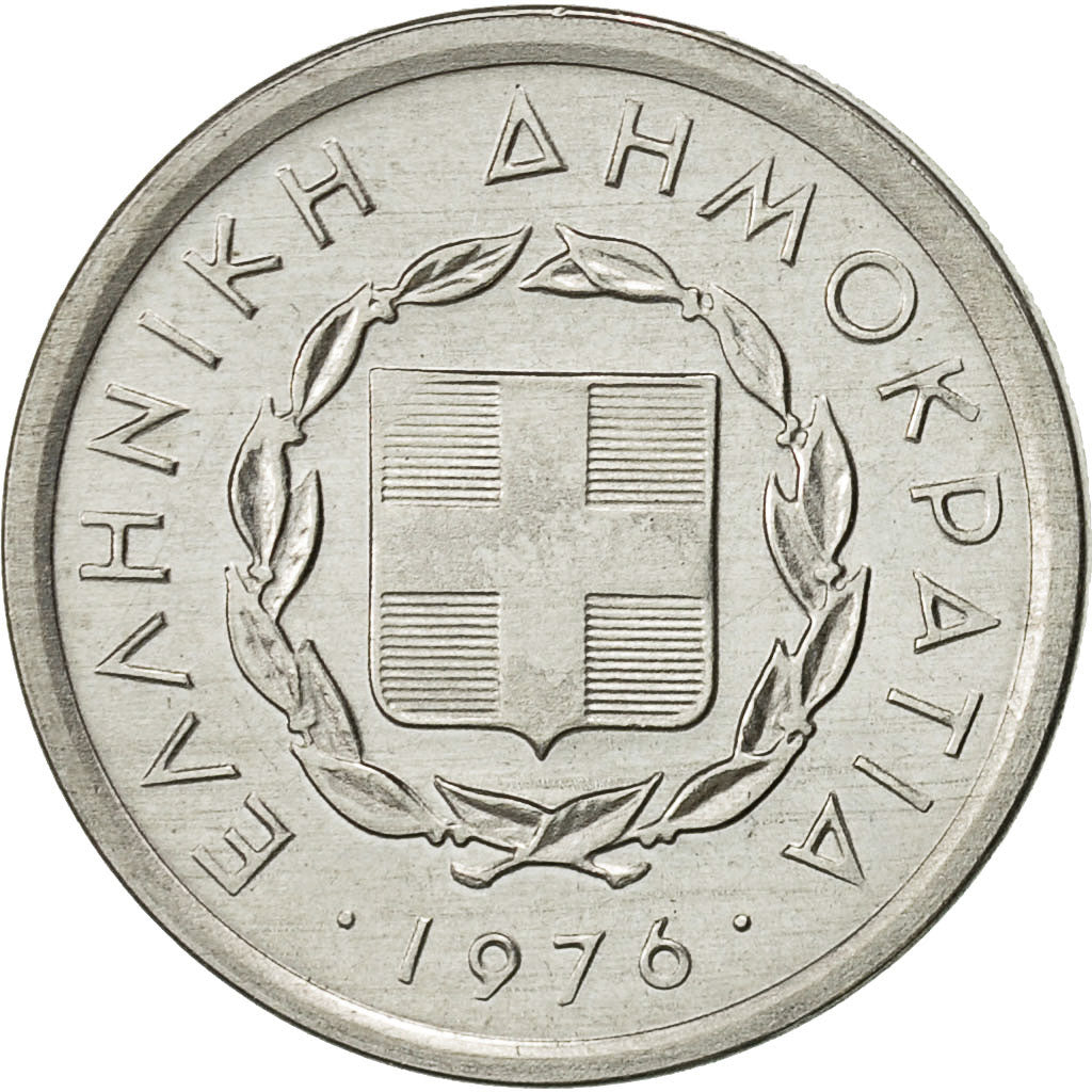 Coin, Greece, 10 Lepta, 1976, AU(55-58), Aluminum, KM:113
