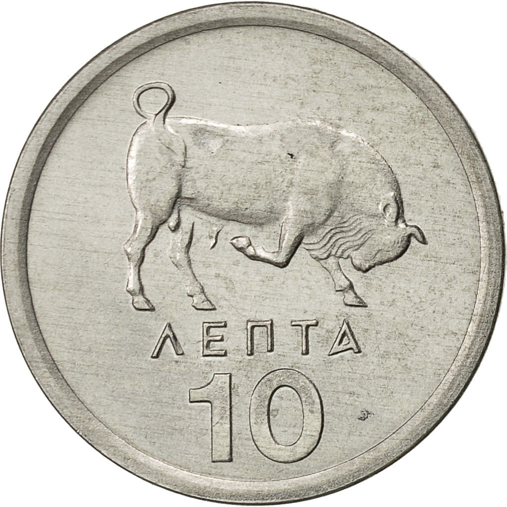 Coin, Greece, 10 Lepta, 1976, AU(55-58), Aluminum, KM:113