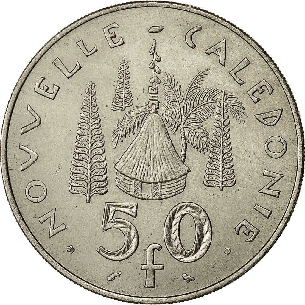 Moneta, Nuova Caledonia, 50 Francs, 1967, Paris, BB, Nichel, KM:7