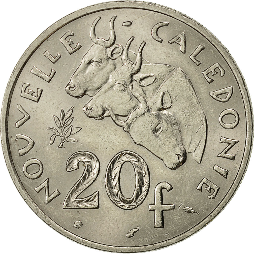 Coin, New Caledonia, 20 Francs, 1977, Paris, EF(40-45), Nickel, KM:12