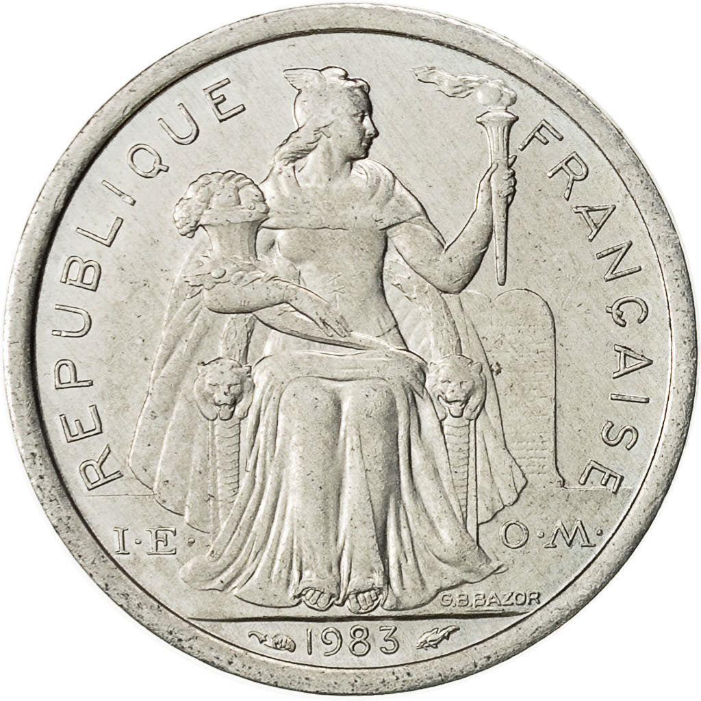 Coin, New Caledonia, Franc, 1983, Paris, EF(40-45), Aluminum, KM:10