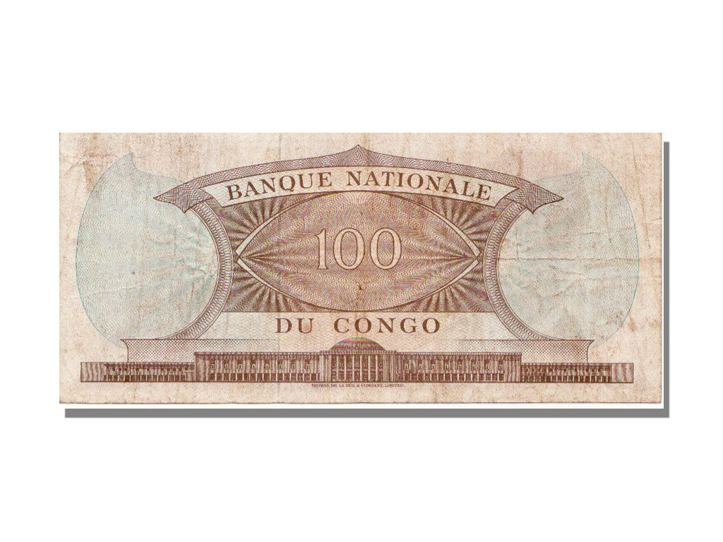 Congo Democratic Republic, 100 Francs, 1964, KM #6a, 1964-08-01, EF(40-45), PB..