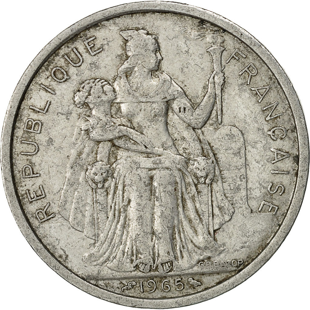 Monnaie, French Polynesia, 5 Francs, 1965, TB, Aluminium, KM:4
