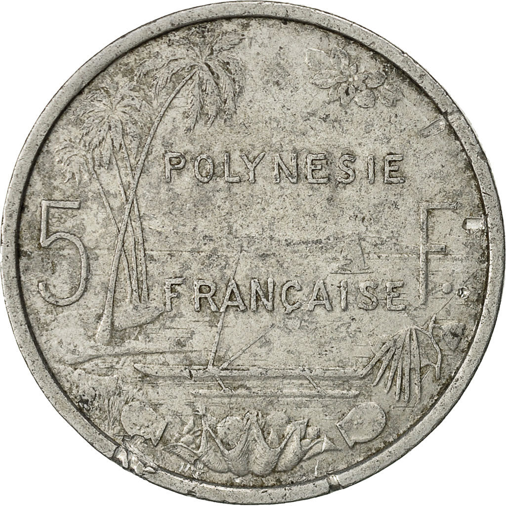 Monnaie, French Polynesia, 5 Francs, 1965, TB, Aluminium, KM:4