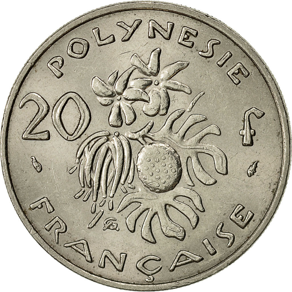 Moneda, Polinesia francesa, 20 Francs, 1977, Paris, MBC, Níquel, KM:9