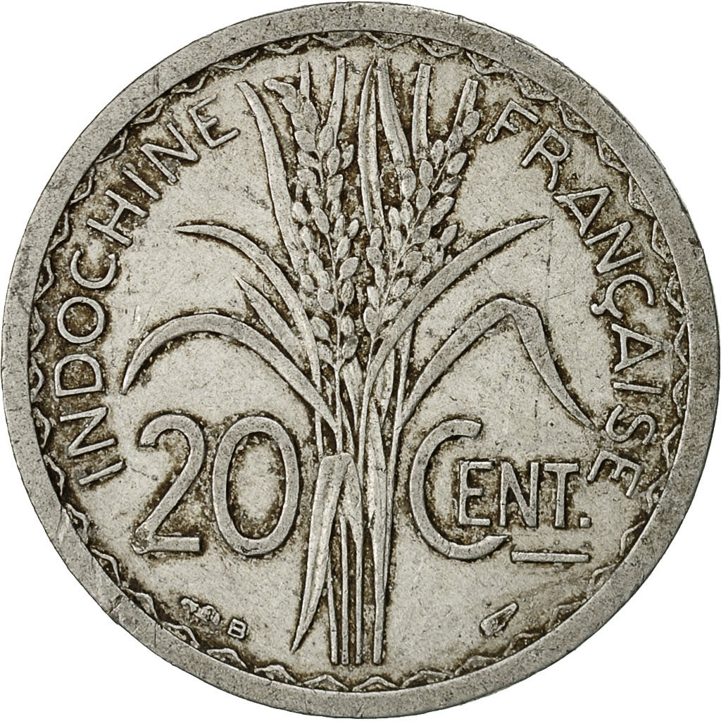 Coin, FRENCH INDO-CHINA, 20 Cents, 1945, Beaumont - Le Roger, VF(20-25)