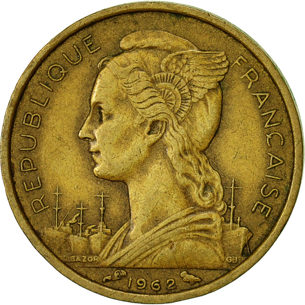 Coin, Réunion, 10 Francs, 1962, EF(40-45), Aluminum-Bronze, KM:10