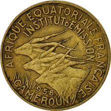 Münze, Kamerun, 5 Francs, 1958, SS, Aluminum-Bronze, KM:10