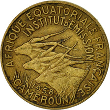 Coin, Cameroon, 5 Francs, 1958, EF(40-45), Aluminum-Bronze, KM:10