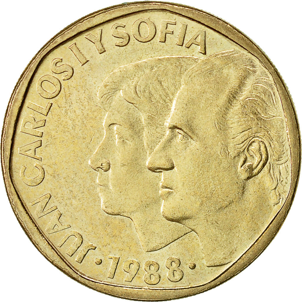 Münze, Spanien, Juan Carlos I, 500 Pesetas, 1988, VZ, Aluminum-Bronze, KM:831