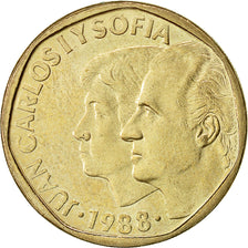 Münze, Spanien, Juan Carlos I, 500 Pesetas, 1988, VZ, Aluminum-Bronze, KM:831