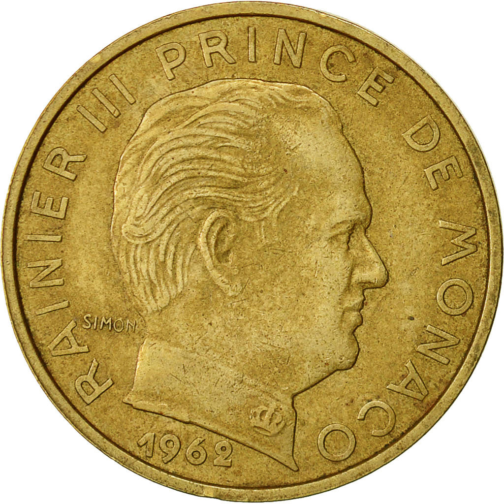 Moneta, Monaco, Rainier III, 20 Centimes, 1962, EF(40-45), Aluminium-Brąz